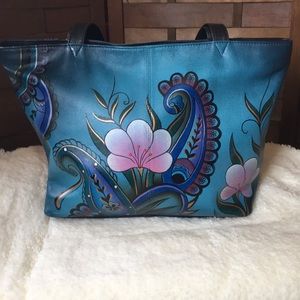 Anna by Anuschka Hand Painted Paisley Floral Tote